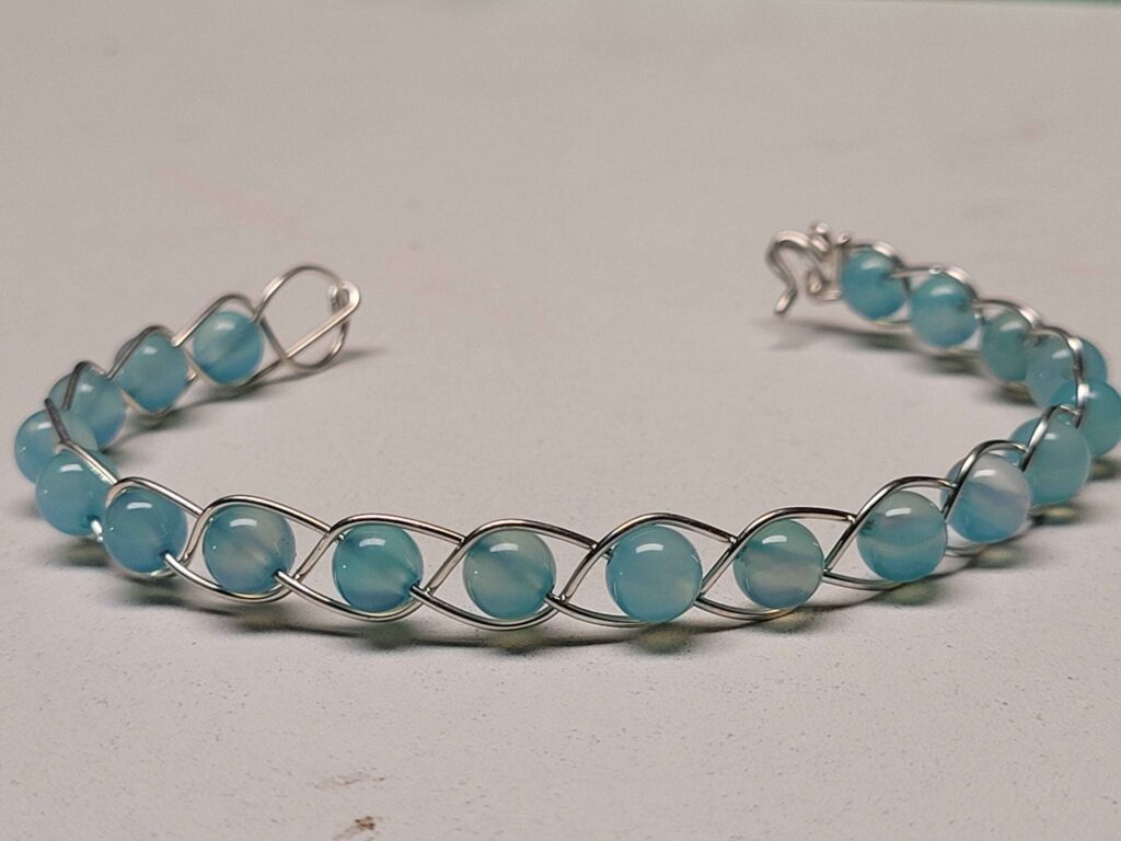 Light Blue Chalcedony Braid Bracelet