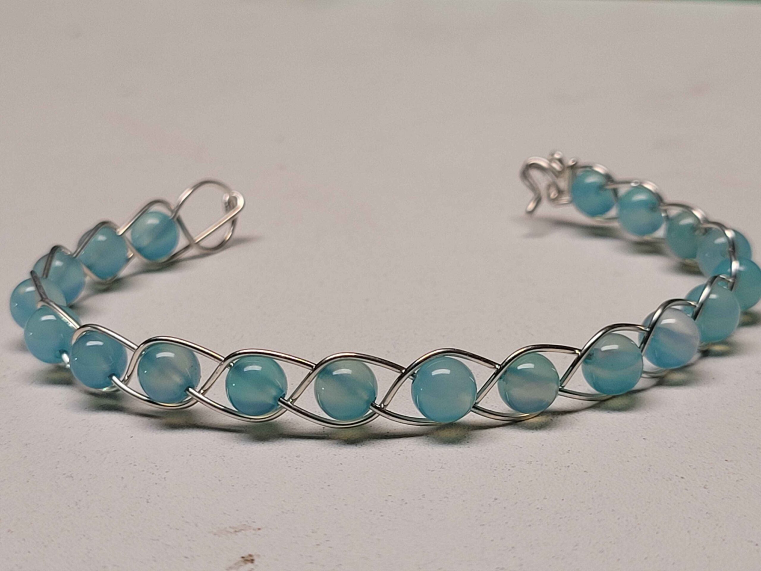 Light Blue Chalcedony Braid Bracelet