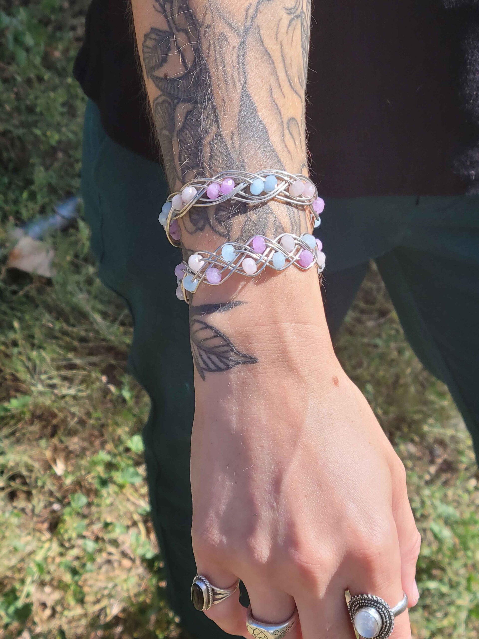 Lavender Quartz Double Braid Bracelet - Image 13