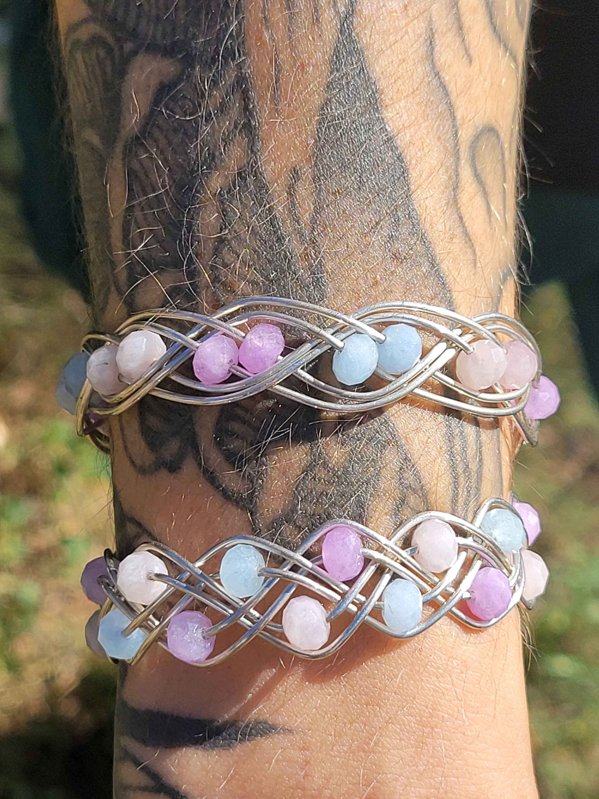 Lavender Quartz Double Braid Bracelet - Image 14