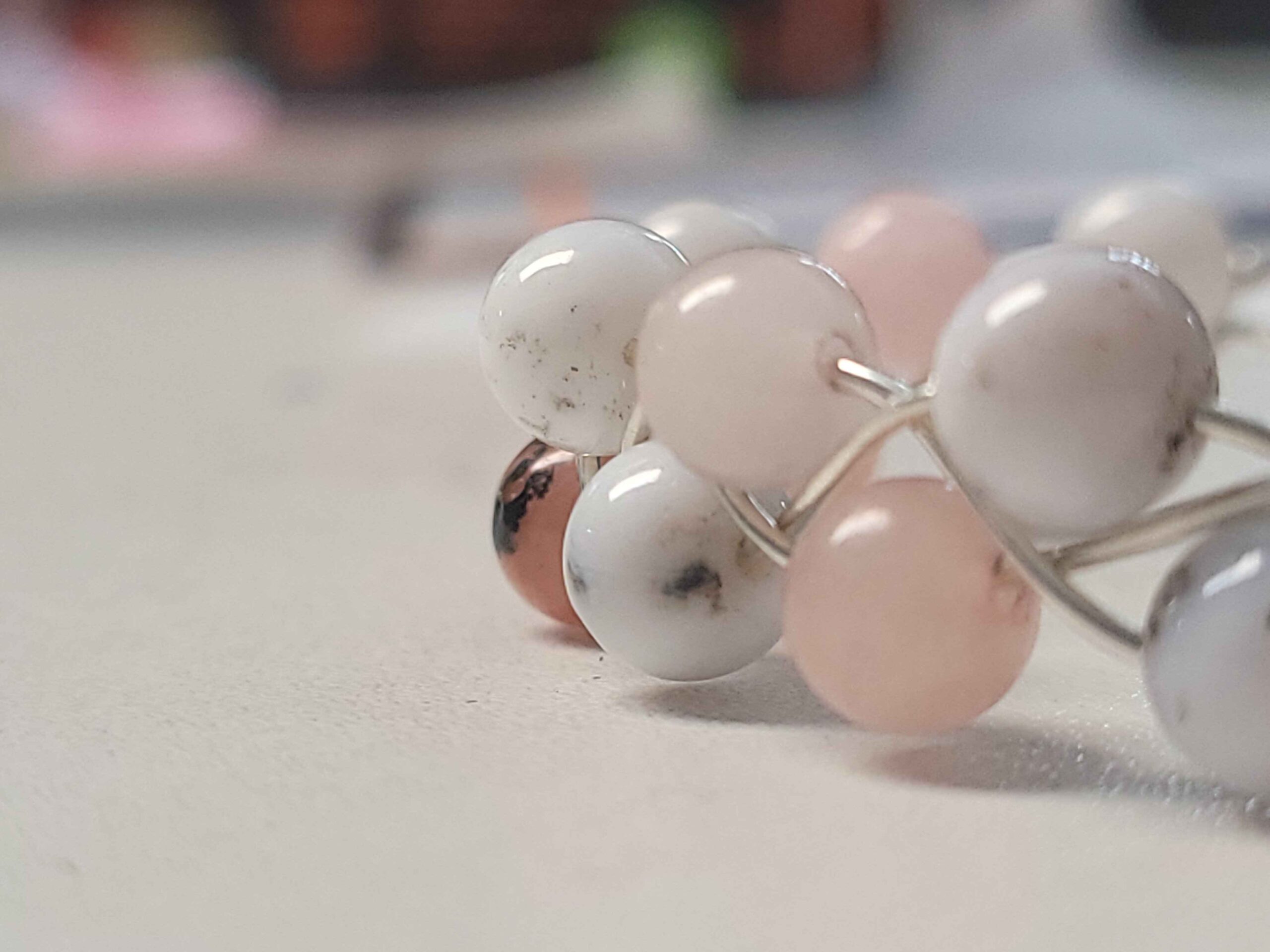 Pink Opal & White Opal Braid Bracelet - Image 3