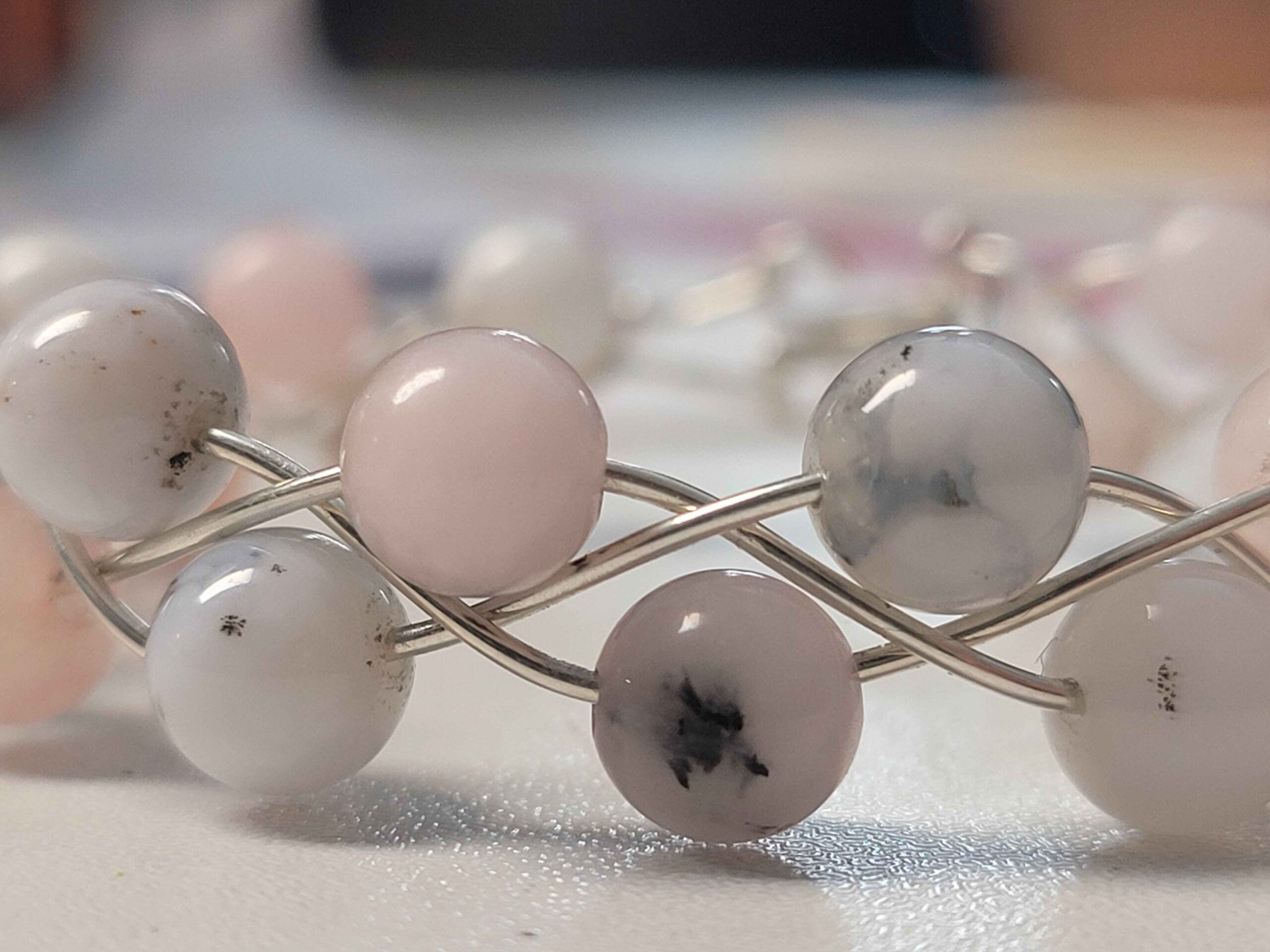 Pink Opal & White Opal Braid Bracelet - Image 7