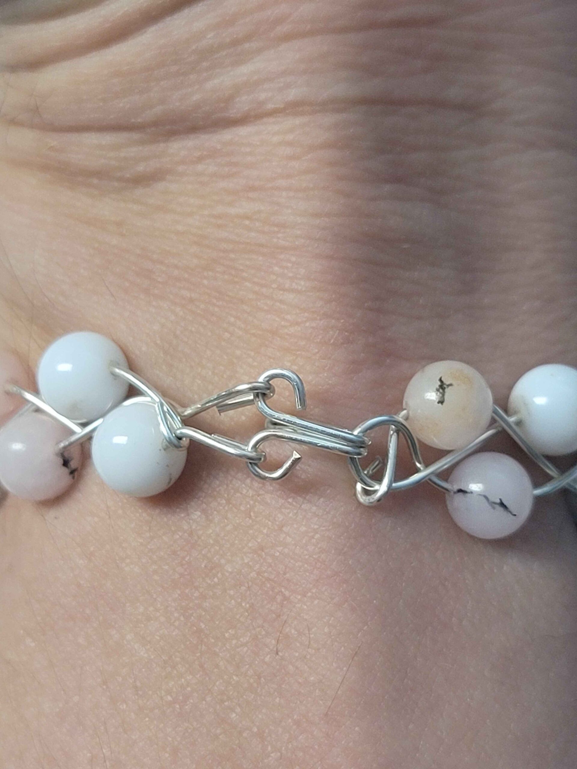 Pink Opal & White Opal Braid Bracelet - Image 5