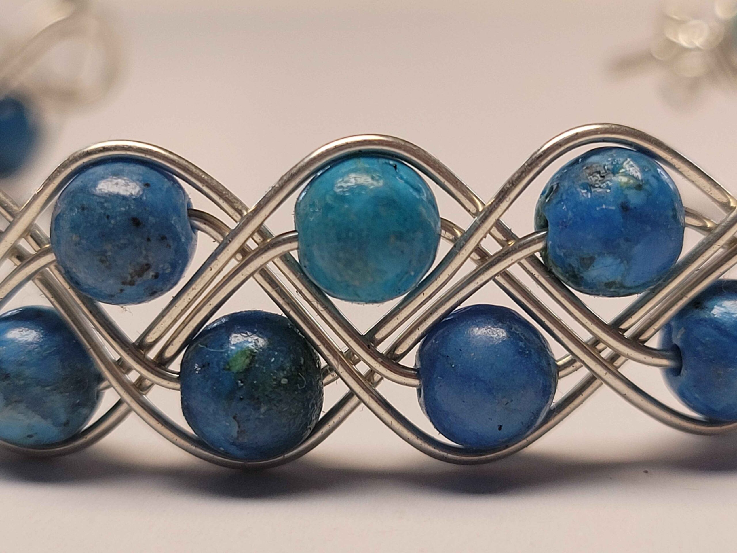 Blue Chrysocolla Double Braid Bracelet - Image 3