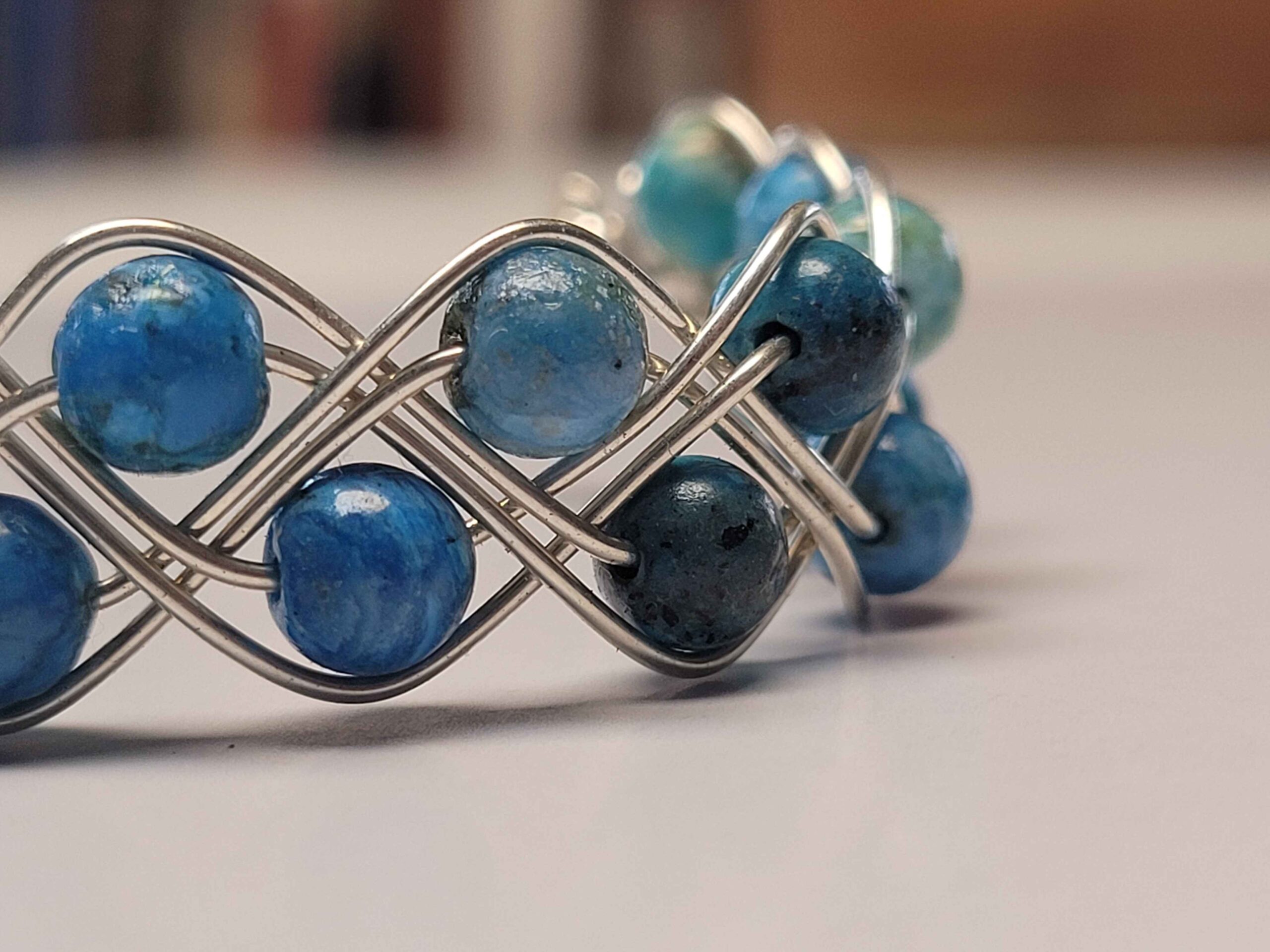 Blue Chrysocolla Double Braid Bracelet - Image 4