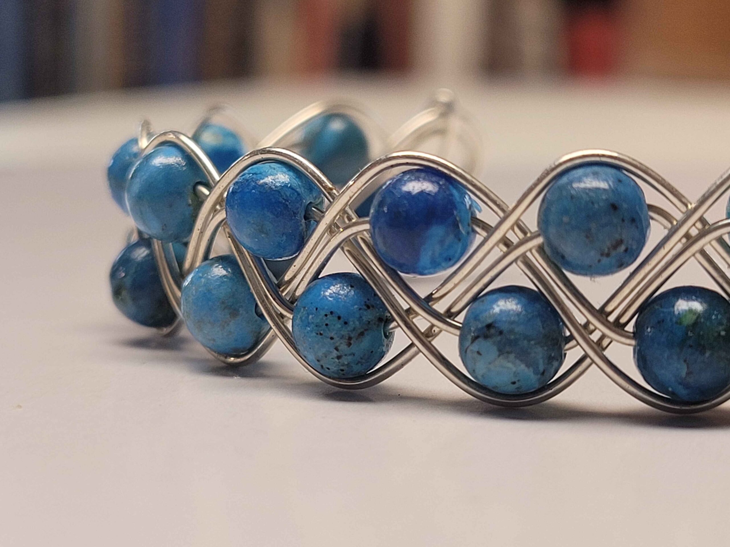 Blue Chrysocolla Double Braid Bracelet - Image 6
