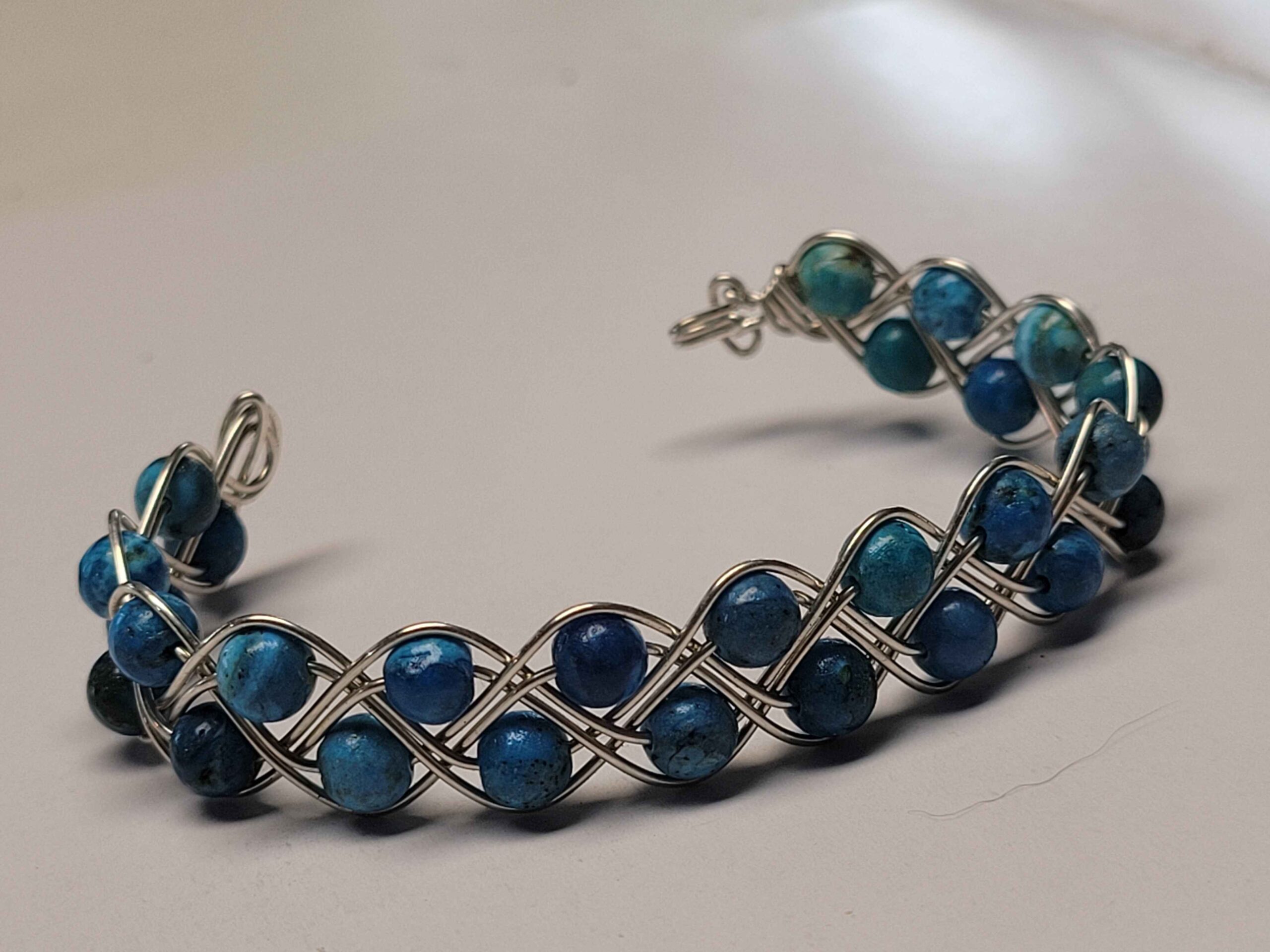Blue Chrysocolla Double Braid Bracelet - Image 7