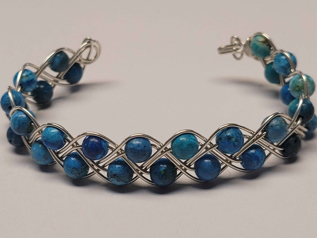 Blue Chrysocolla Double Braid Bracelet