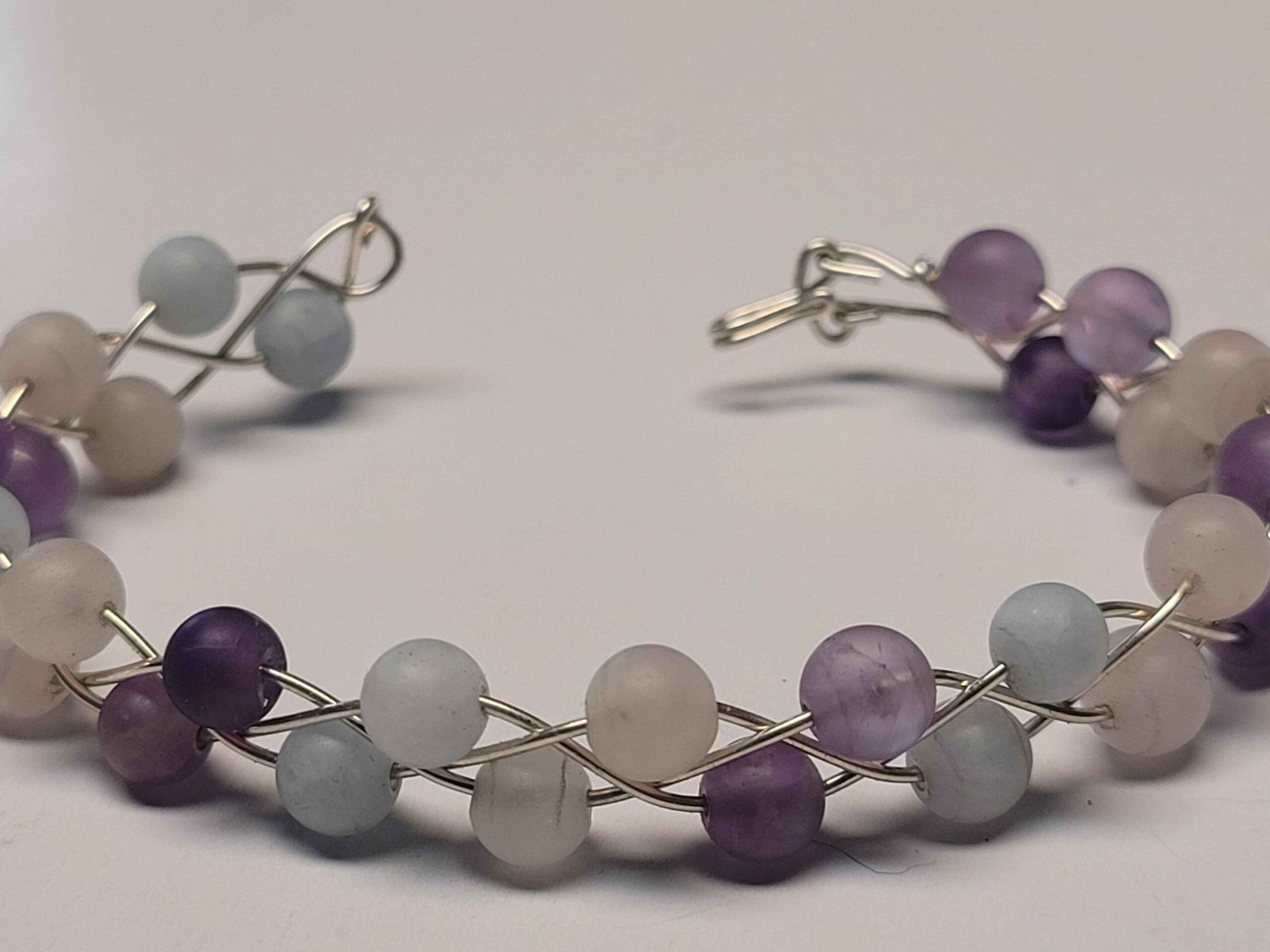 Matte Lavender Quartz Braid Bracelet - Image 4