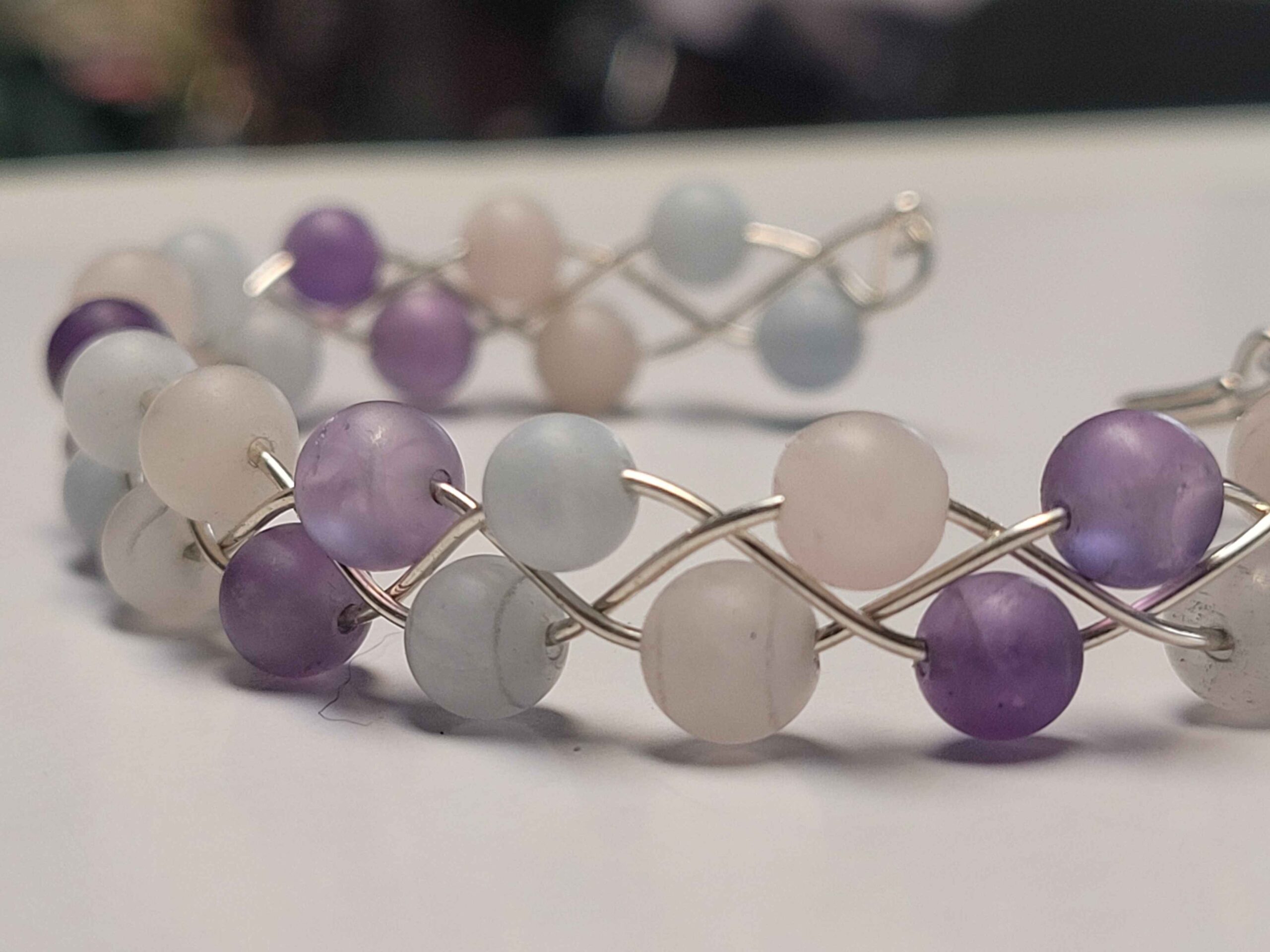Matte Lavender Quartz Braid Bracelet - Image 6