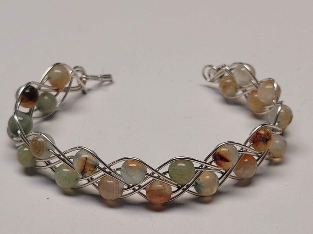 Blue Fire Agate Double Braid Bracelet