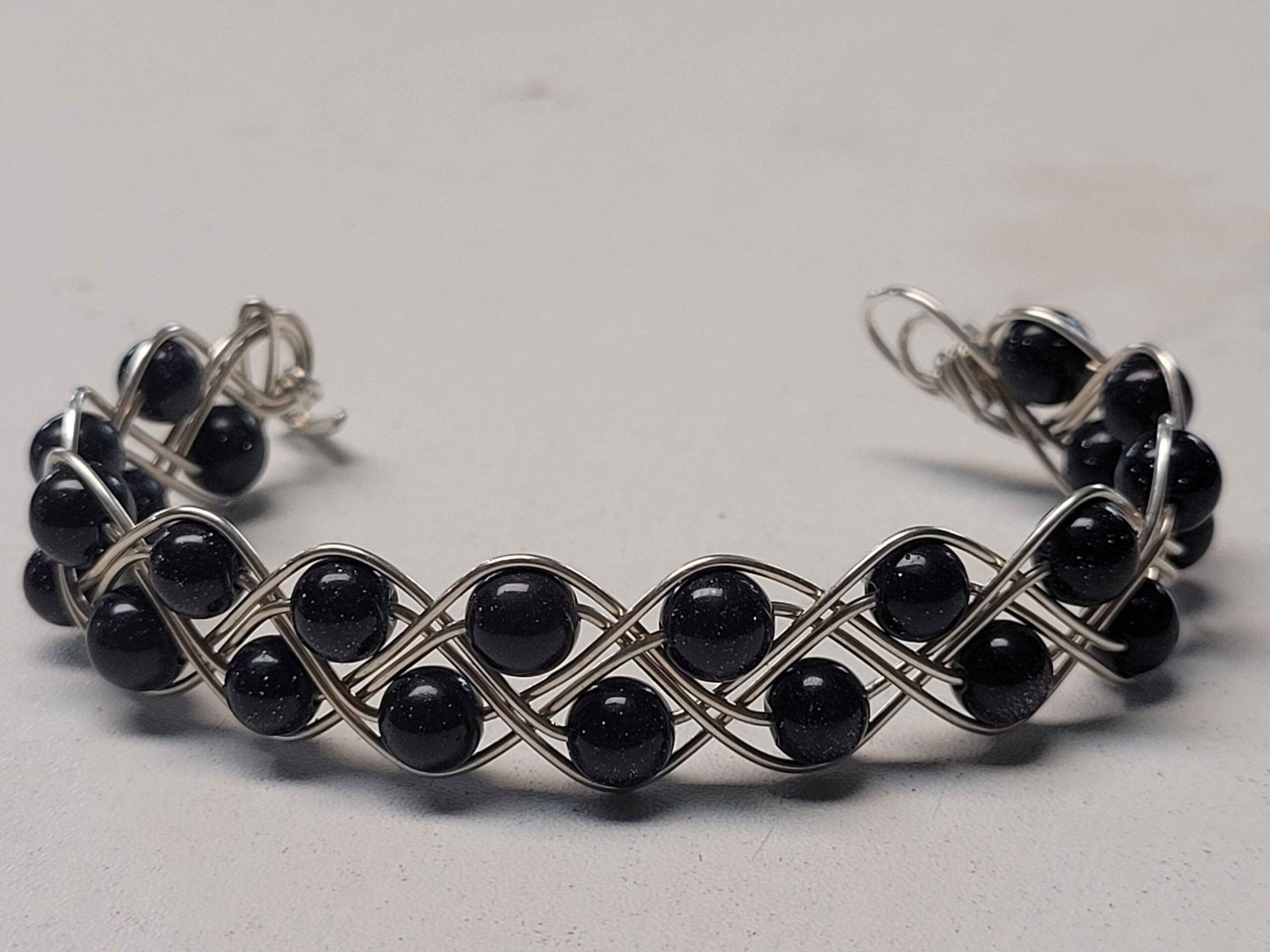 Blue Goldstone Double Braid Bracelet - Image 2