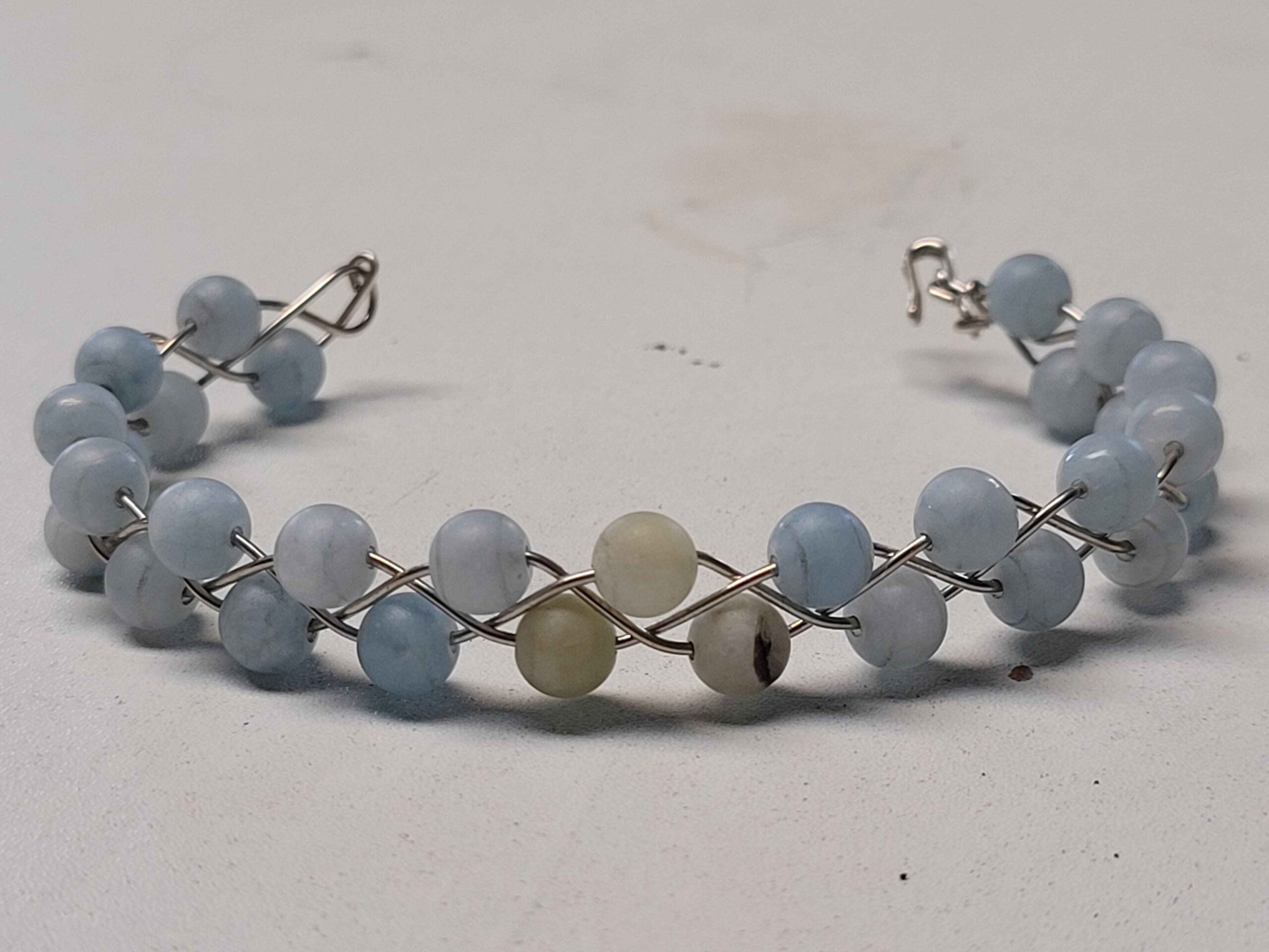 Matte Aquamarine Braid Bracelet - Image 2