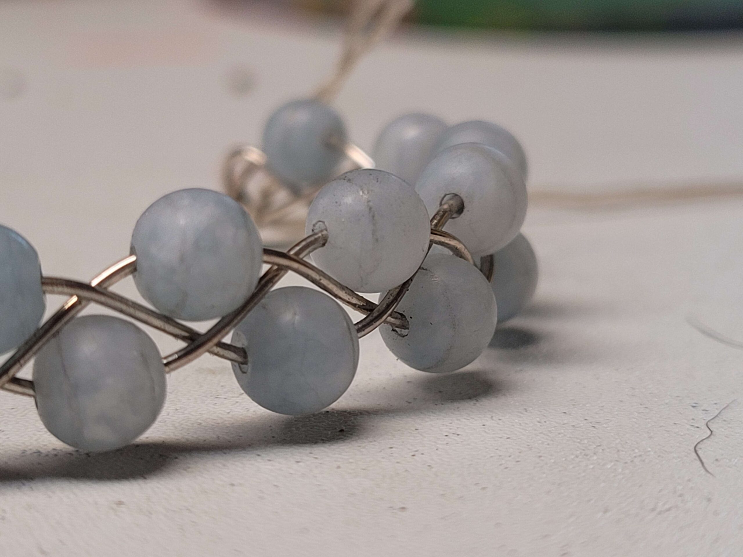 Matte Aquamarine Braid Bracelet - Image 5