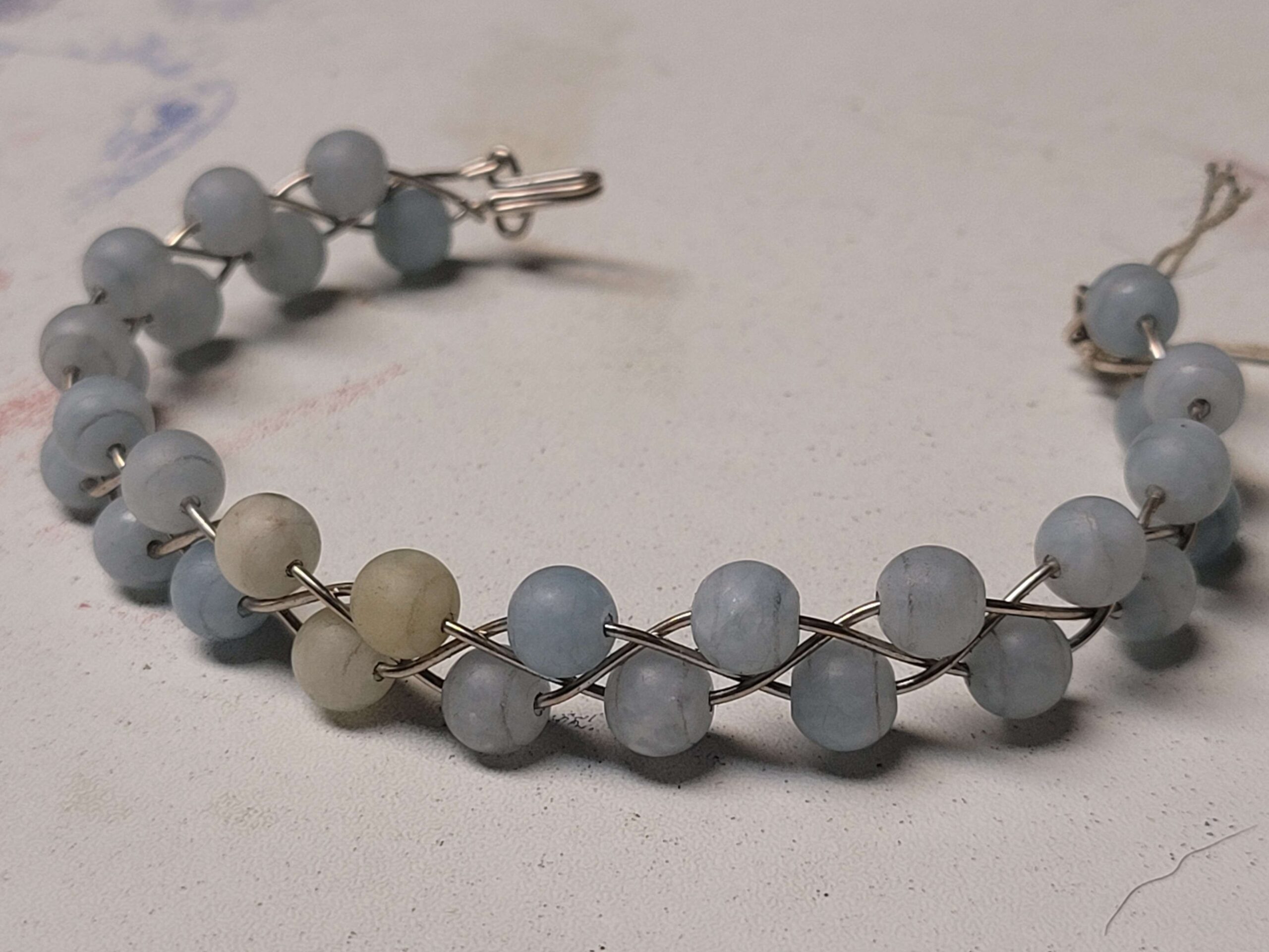 Matte Aquamarine Braid Bracelet - Image 6