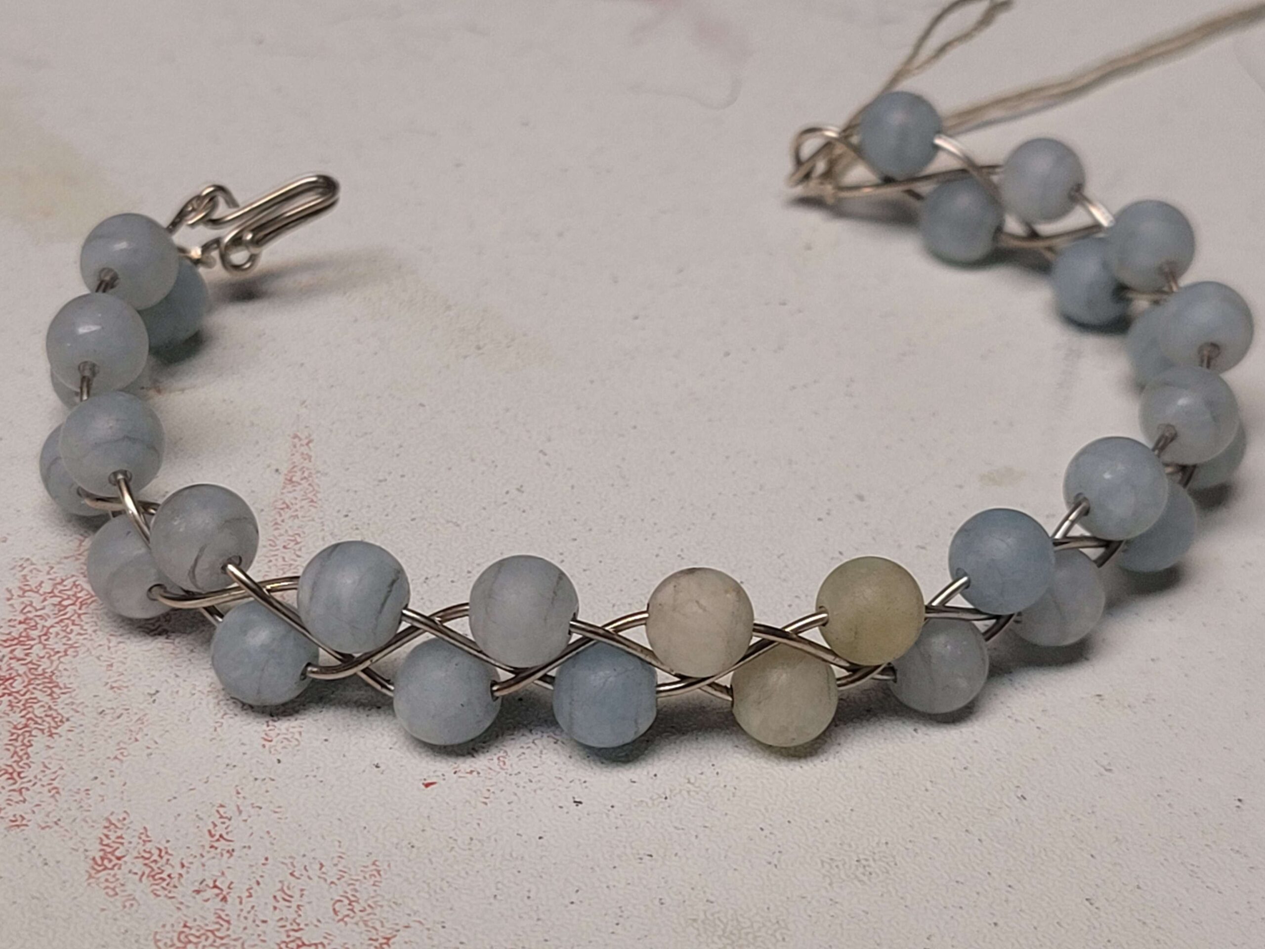 Matte Aquamarine Braid Bracelet - Image 7