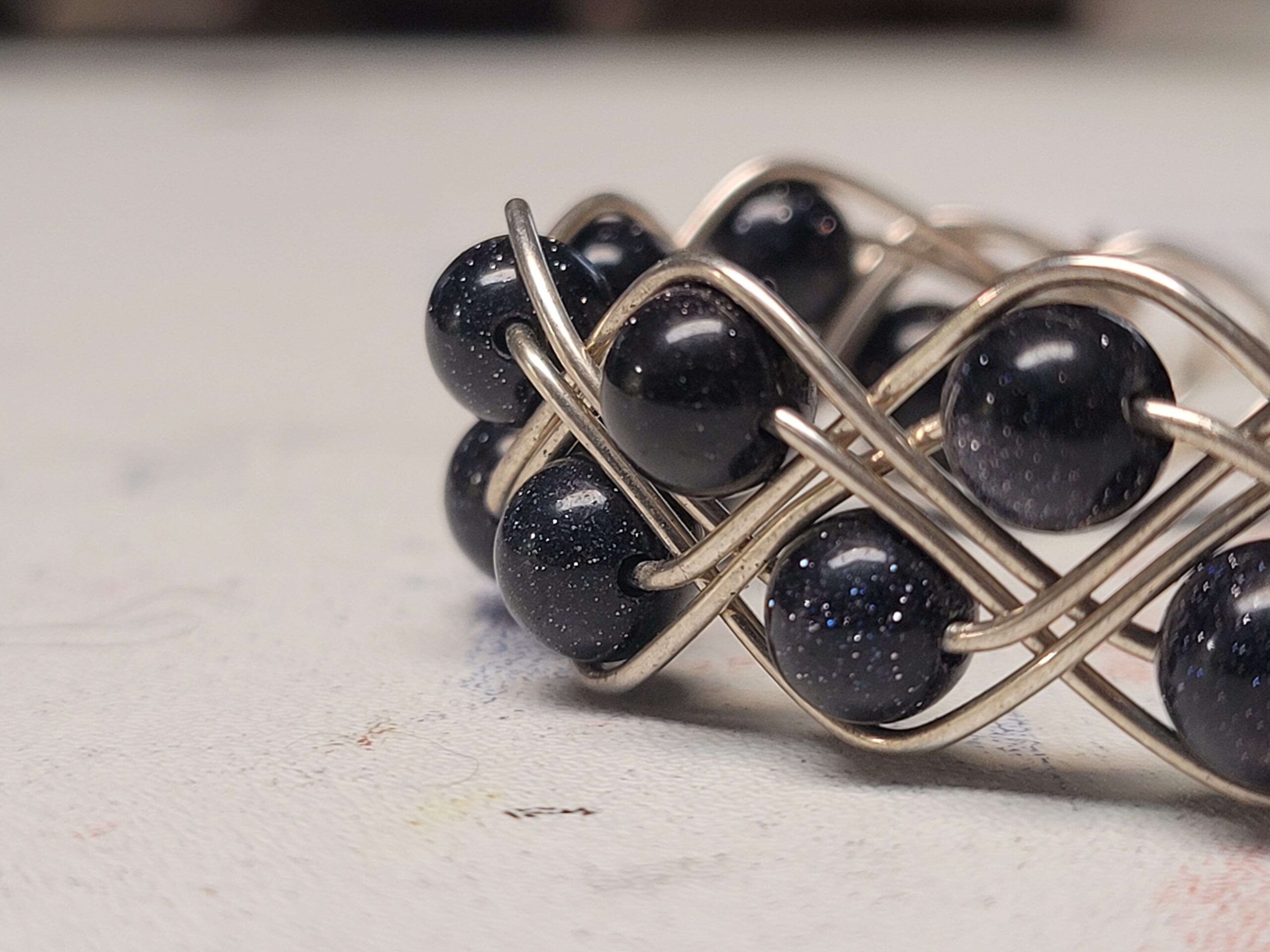Blue Goldstone Double Braid Bracelet - Image 4