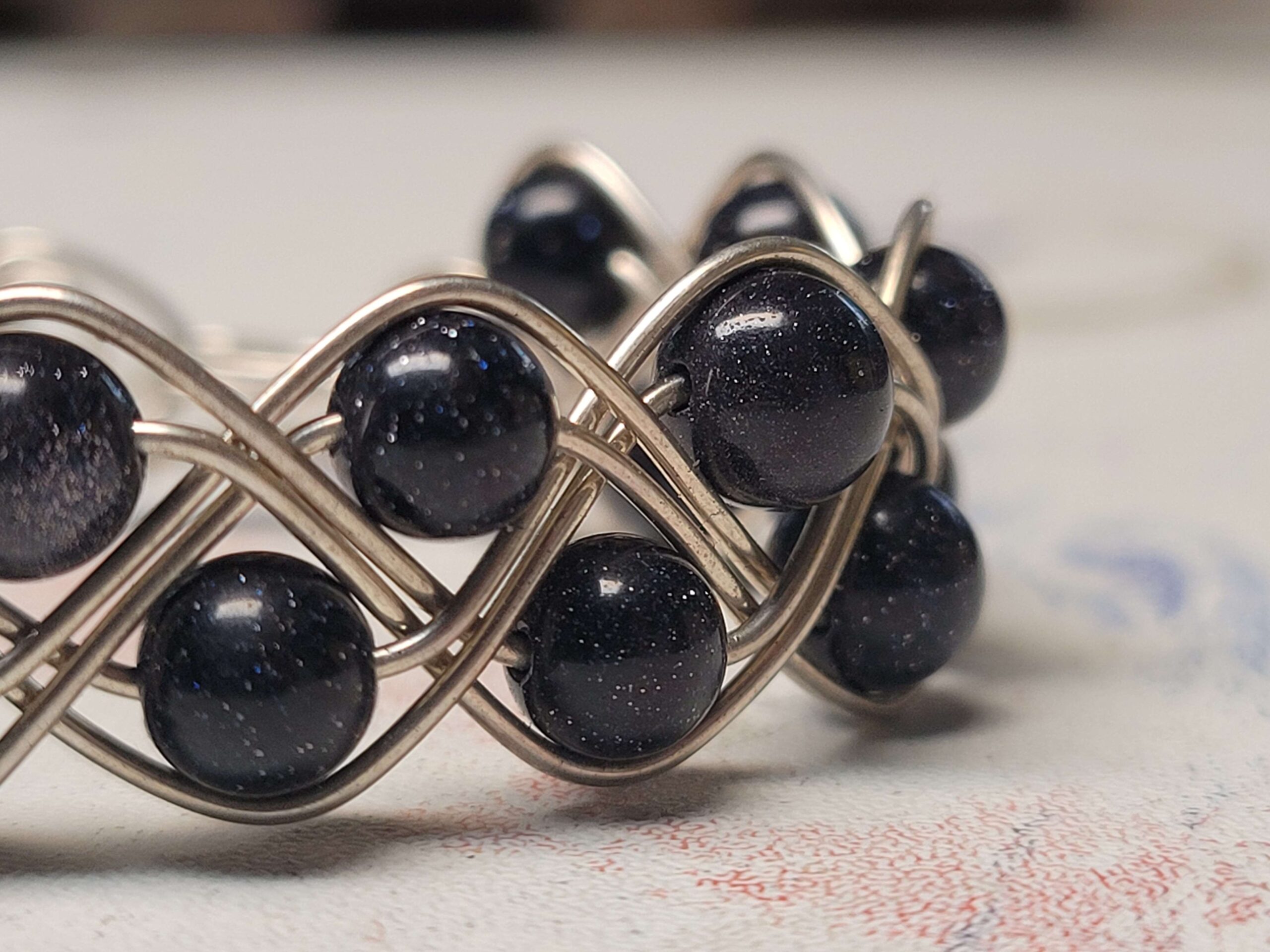 Blue Goldstone Double Braid Bracelet - Image 5