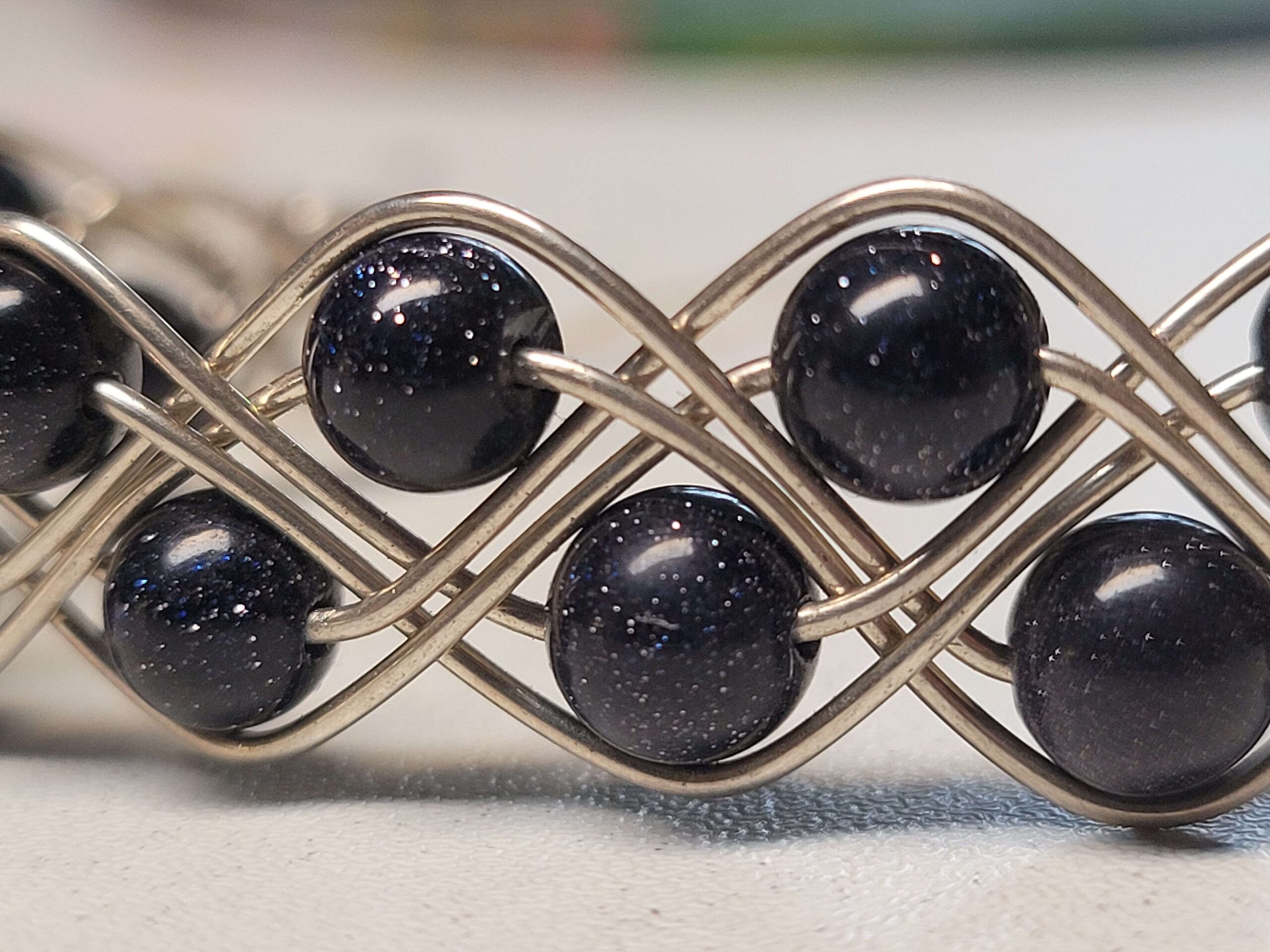 Blue Goldstone Double Braid Bracelet - Image 8