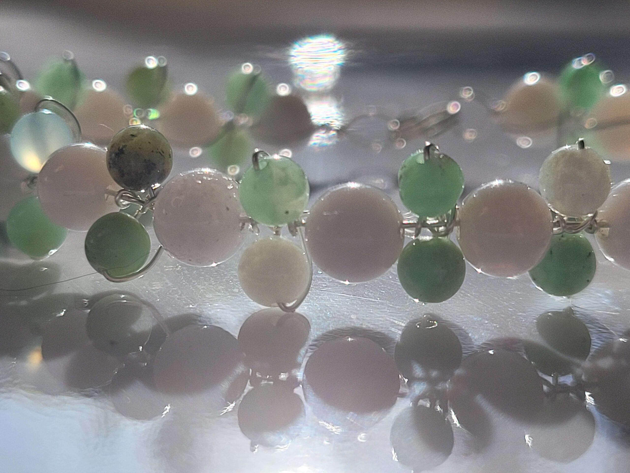 Blue Lace Agate & Chrysoprase Flower Bracelet - Image 3