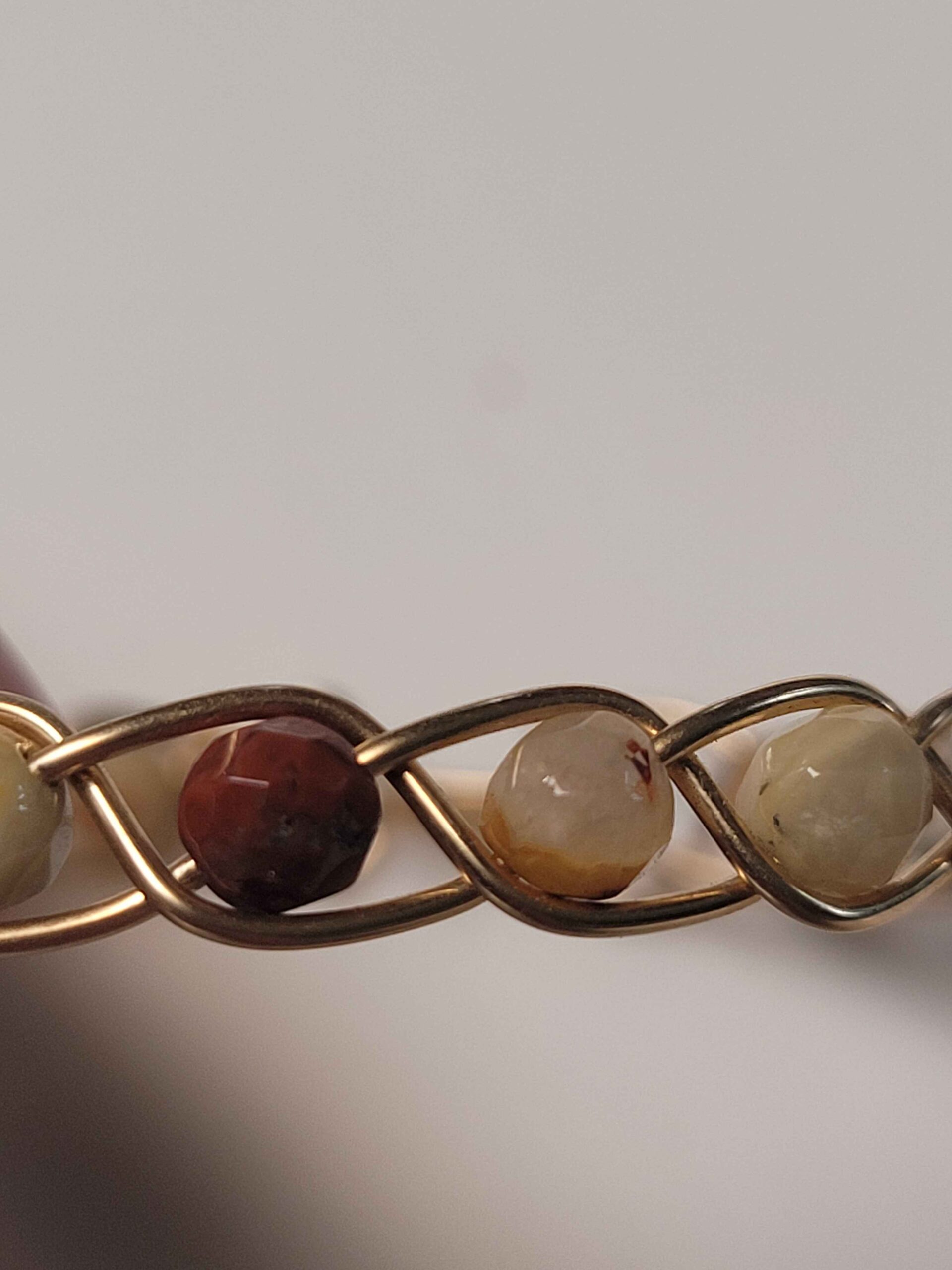 Crazy Lace Agate & Gold Braid Bracelet - Image 7