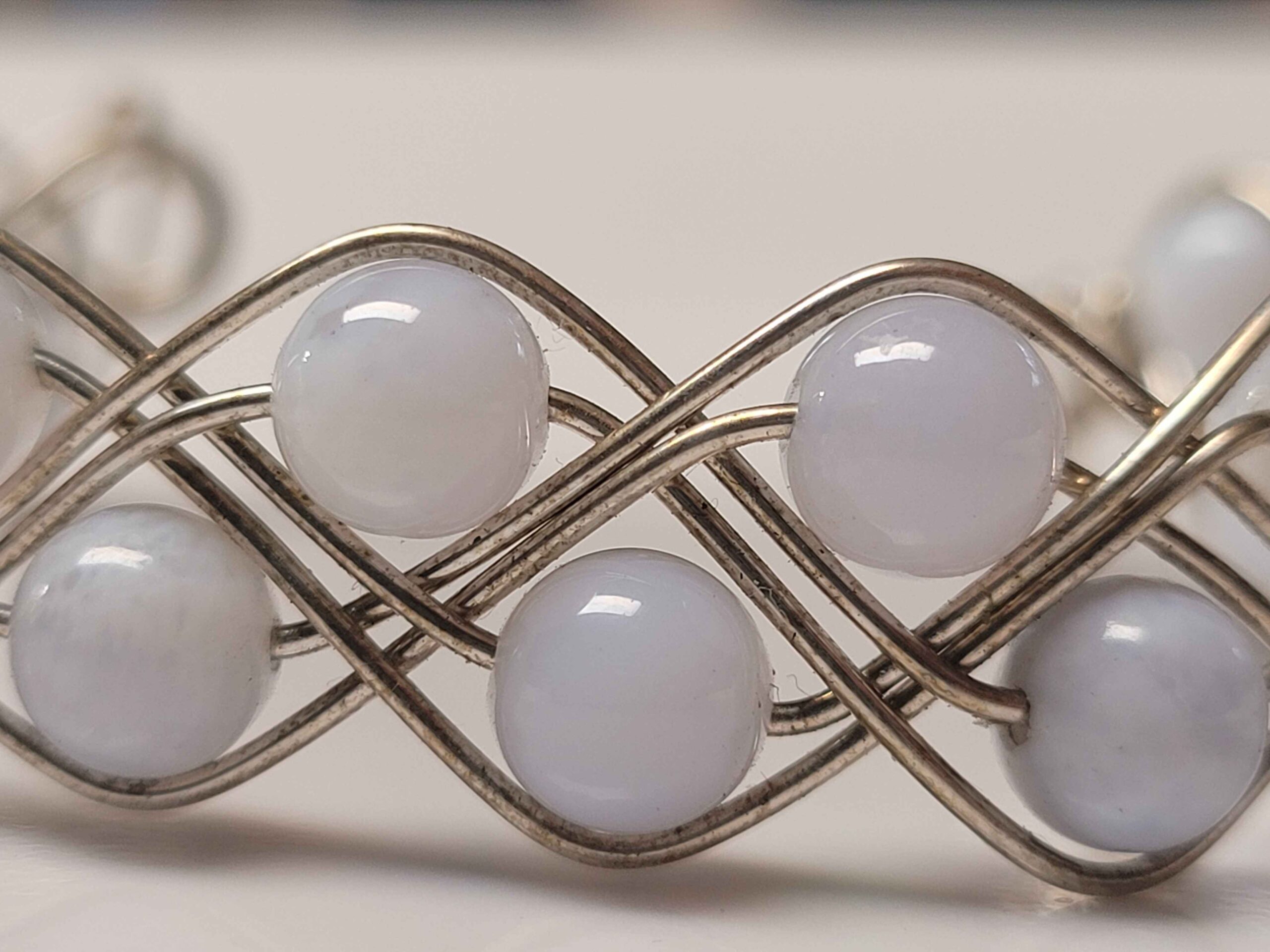 Blue Lace Agate Double Braid Bracelet - Image 3