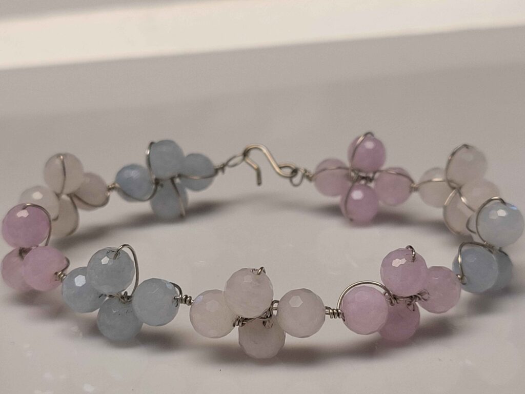 Lavender Quartz Flower Bracelet
